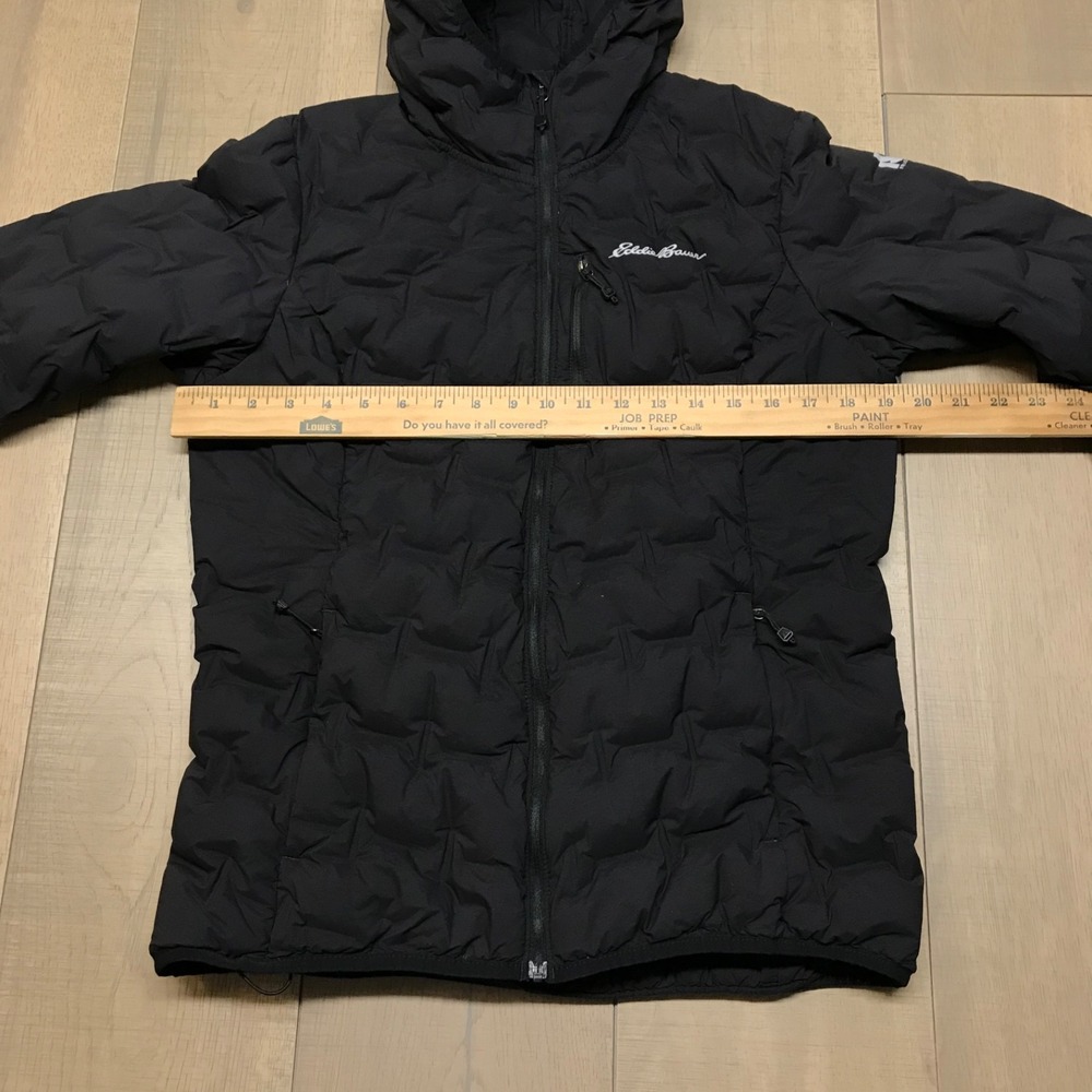 Eddie Bauer Jacket Womens Size M Black EB 800 Goose Down Fill First Ascent Hood - Picture 10 of 12
